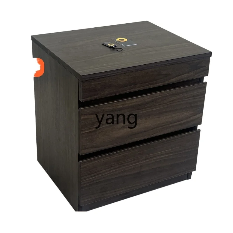LMM hidden compartment bedside table solid wood light luxury simple storage private money safe bedside table
