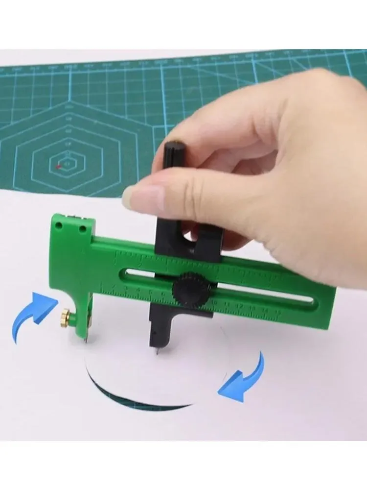 1/2PCS Cirkelsnijder Verstelbaar cirkelvormig snijgereedschap voor het maken van stoffen ambachten DIY Scrapbook Art Craft Tool Cirkelpapiersnijder - afbeelding 2