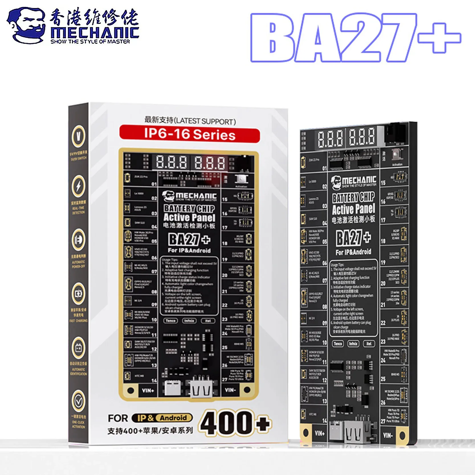 MECHANIC F918 BA27 Battery Activation Detection Board Tools Battery Fast Charge for IPhone 5-15PM One-click Activation Tools Set