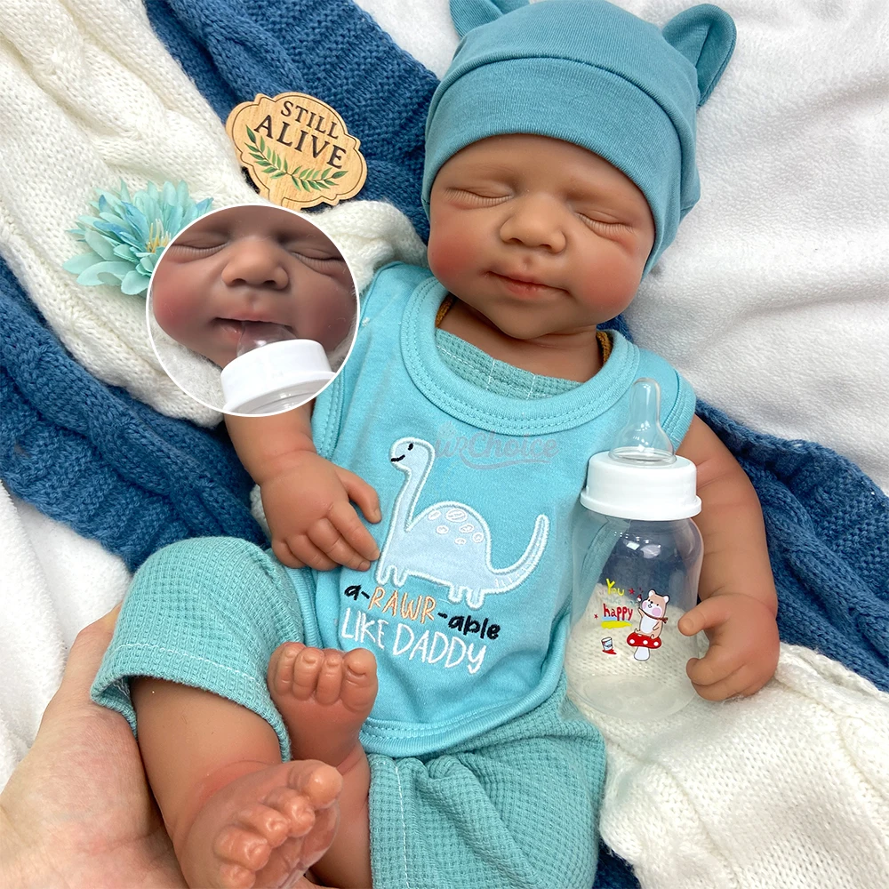 

Lifelike Reborn Baby Girl/Boy Full Silicone 20Inch Open Mouth Realistic Soft Weighted Newborn Doll for Elderly Emotional Healing