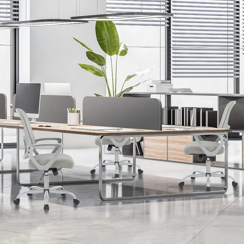 Office Computer Desk Managerial Executive Chair, Ergonomic Mid-Back Mesh Swivel Rolling Work with Wheels