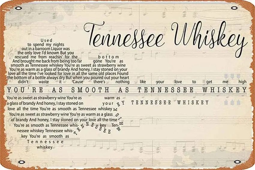 UOAIUDT Vintage Tennessee Whiskey Tin Sign Metal Poster Retro Plaque Wall Decor Gift For Garden Men Cave Garage Classroom L sign