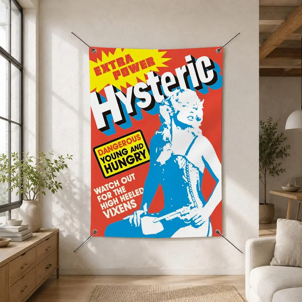 H-Hysteric Glamour Girl Flags Custom Camping Outdoor Garden Room Bedroom Decor Party Backdrops Wall Art Family Gifts