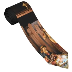 Christmas Manger Scene Figurines Jesus Mary Neckties Men Women Casual Polyester 8 cm Neck Tie Men Accessories Cravat Business