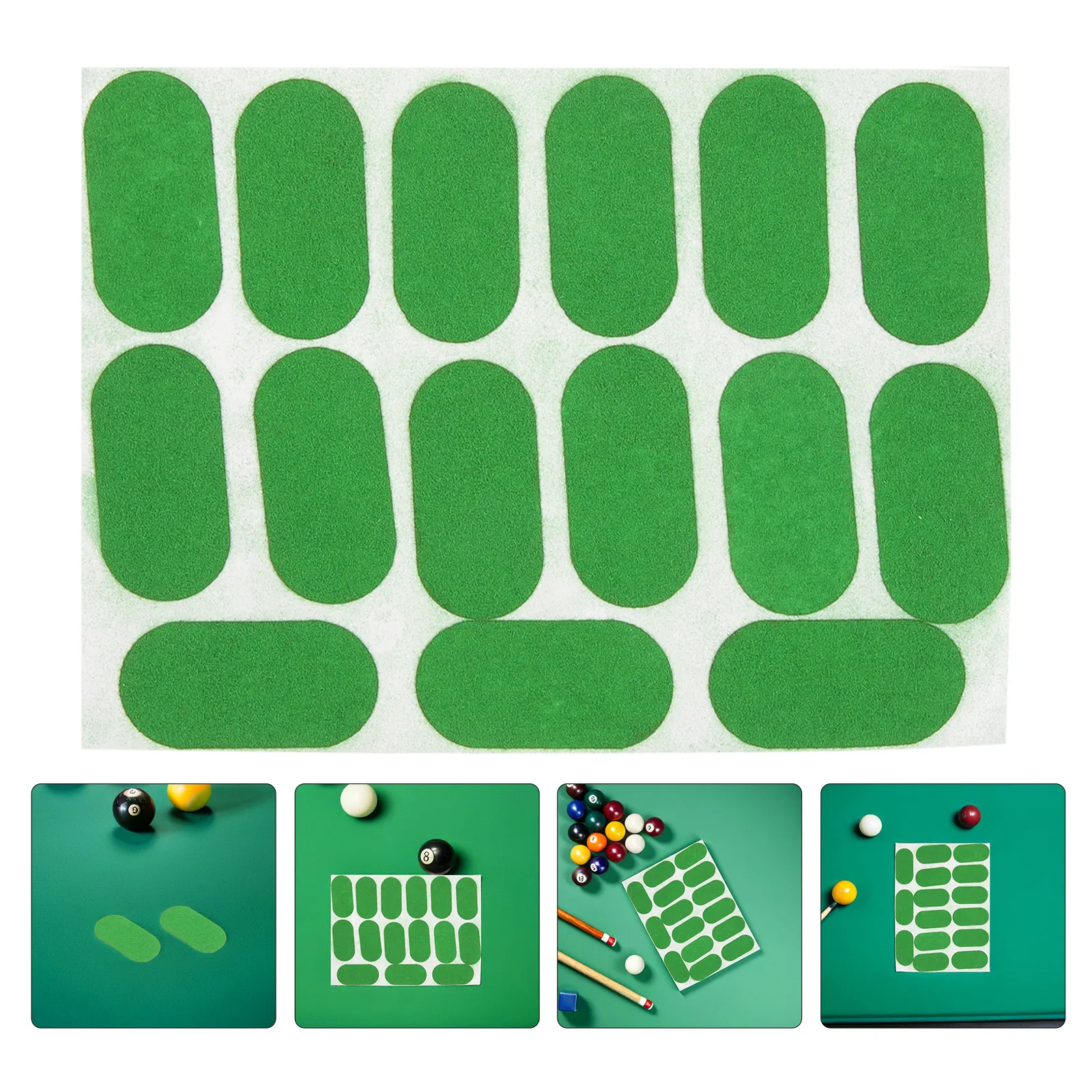 

2 листа зеленых маркеров для бильярдного стола 1,97x0,98 дюйма, наклейки для ремонта бильярдного сукна, бесшовные фетровые заплатки для снукера