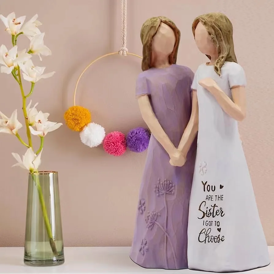 

Sisterhood Good Sister Theme Best Friends Statue Sculpture Figure Ornaments Home Decor Anniversary Wedding Keepsake Gift