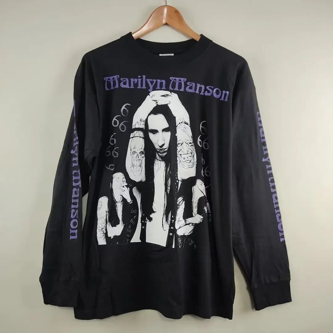 

Повседневный топ с принтом в американском уличном стиле Y2k, свободная футболка для пар с круглым вырезом и длинными рукавами, модная уличная одежда, ropa hombre