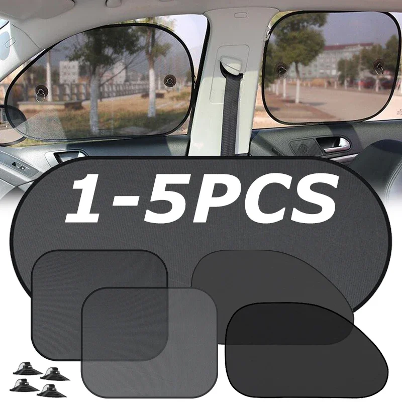 

1-5Pcs Universal Car Sunshades Foldable Auto Side Window Rear Windscreen Mesh Sunshade Cover Car Windshield Accessories Exterior