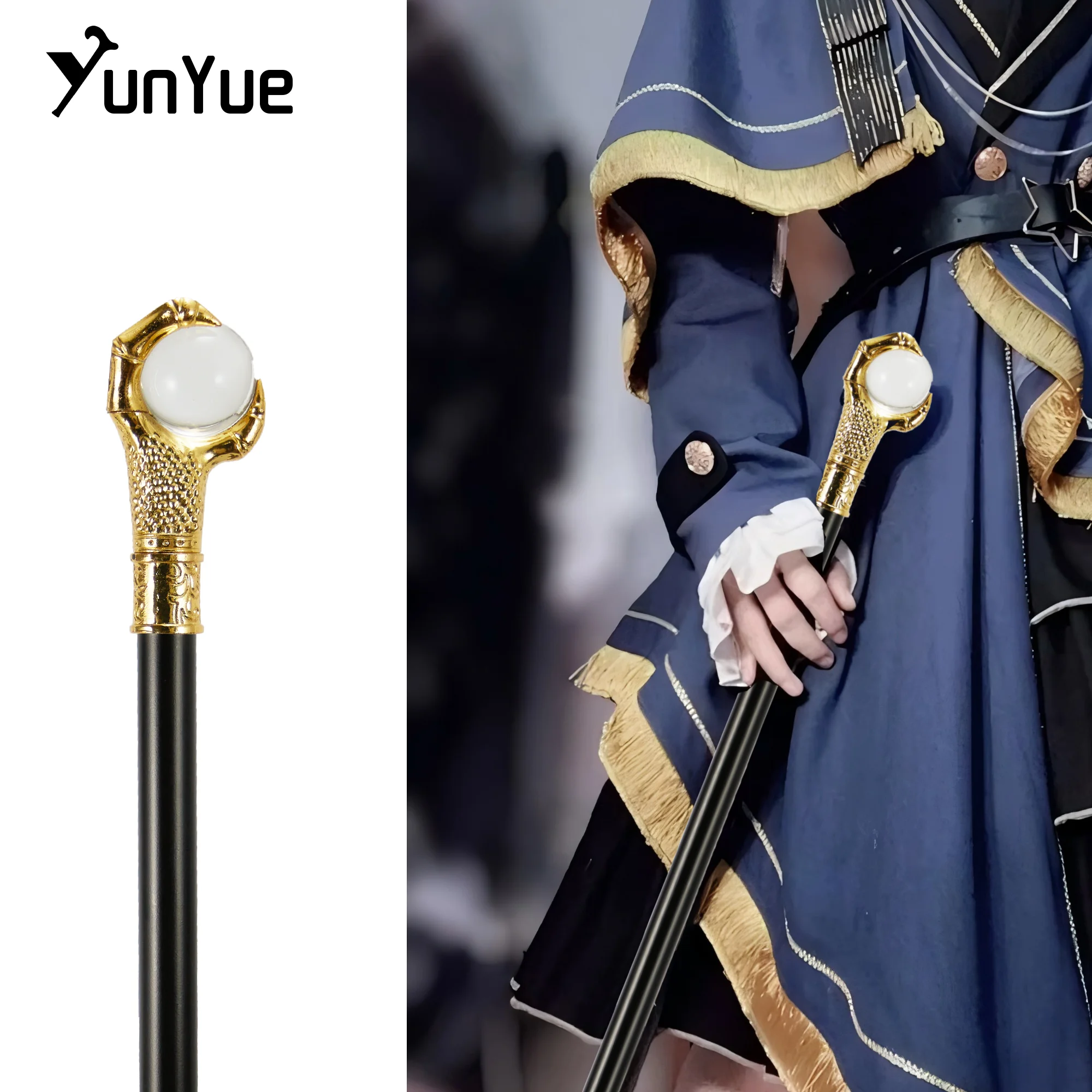 

Золотой коготь дракона с белым шаром, трость, модная декоративная трость для джентльменов, элегантная винтажная трость для косплея