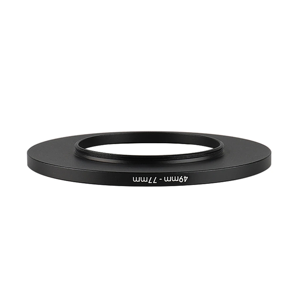 Aluminum Black Step Up Filter Ring 49mm-77mm 49-77 mm 49 to 77 Filter Adapter Lens Adapter for Canon Nikon Sony DSLR Camera Lens