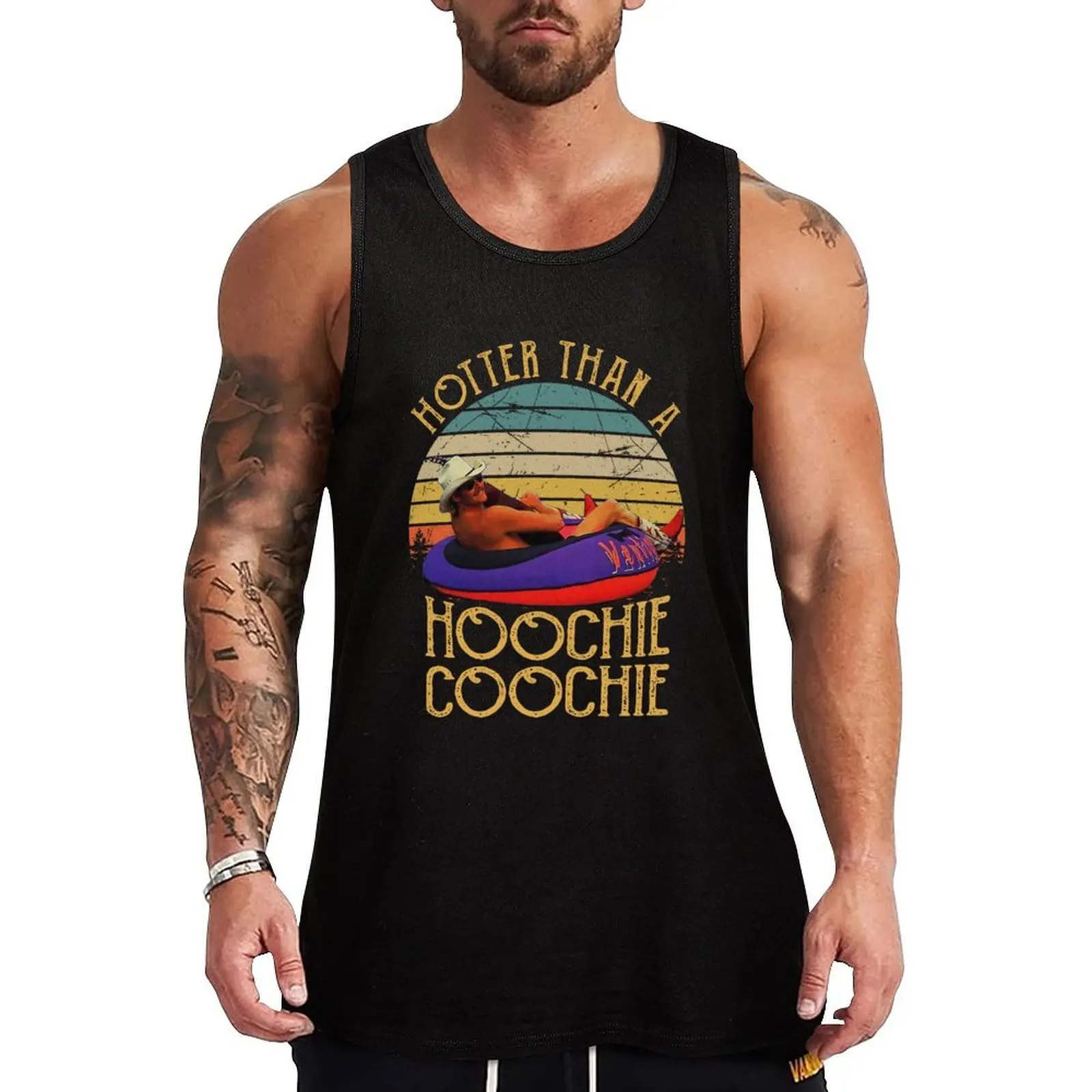 

Hotter Than A Hoochie Coochie Alan Vintage Retro Style Tank Top Basic Undershirt Tank Top Casual Lightweight Shirt
