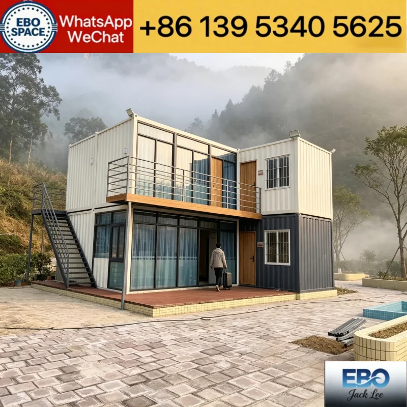 Expandable Prefab Container House 20ft Foldable Modular Tiny Home With Bathroom For Villa Office Homestay