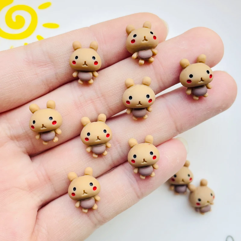 

20pcs New Cute 13*10mm Resin Mini Rabbit Flat Back Cabochon Scrapbook Kawaii DIY Embellishments Accessories