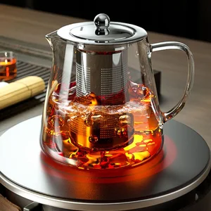Heat -resistant glass teapot with stainless steel tea filter flower kettle, Puer Oolong Pot, Kung Fu Teaware Set 10 Main Sales Glass Keep - №8