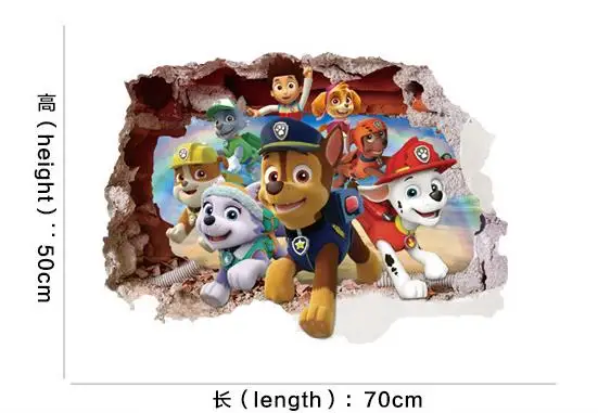 Heiße Paw Patrol Wandaufkleber für Kinder, Jungen, Mädchen, Wohnzimmer, moderne Heimdekoration, Zubehör, PVC, abnehmbares Papier, DIY-Dekoration – Detail 4
