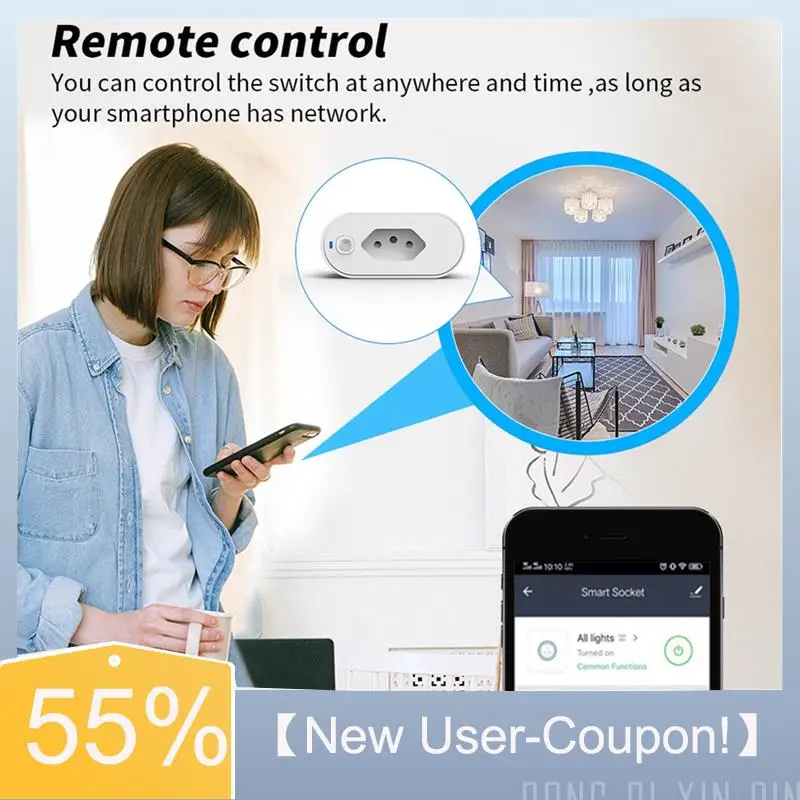 

A81M New- Zigbee Smart Plug Socket Automate APP Voice Control Timer/ Voltage Measurement Function 16A Socket BR Plug
