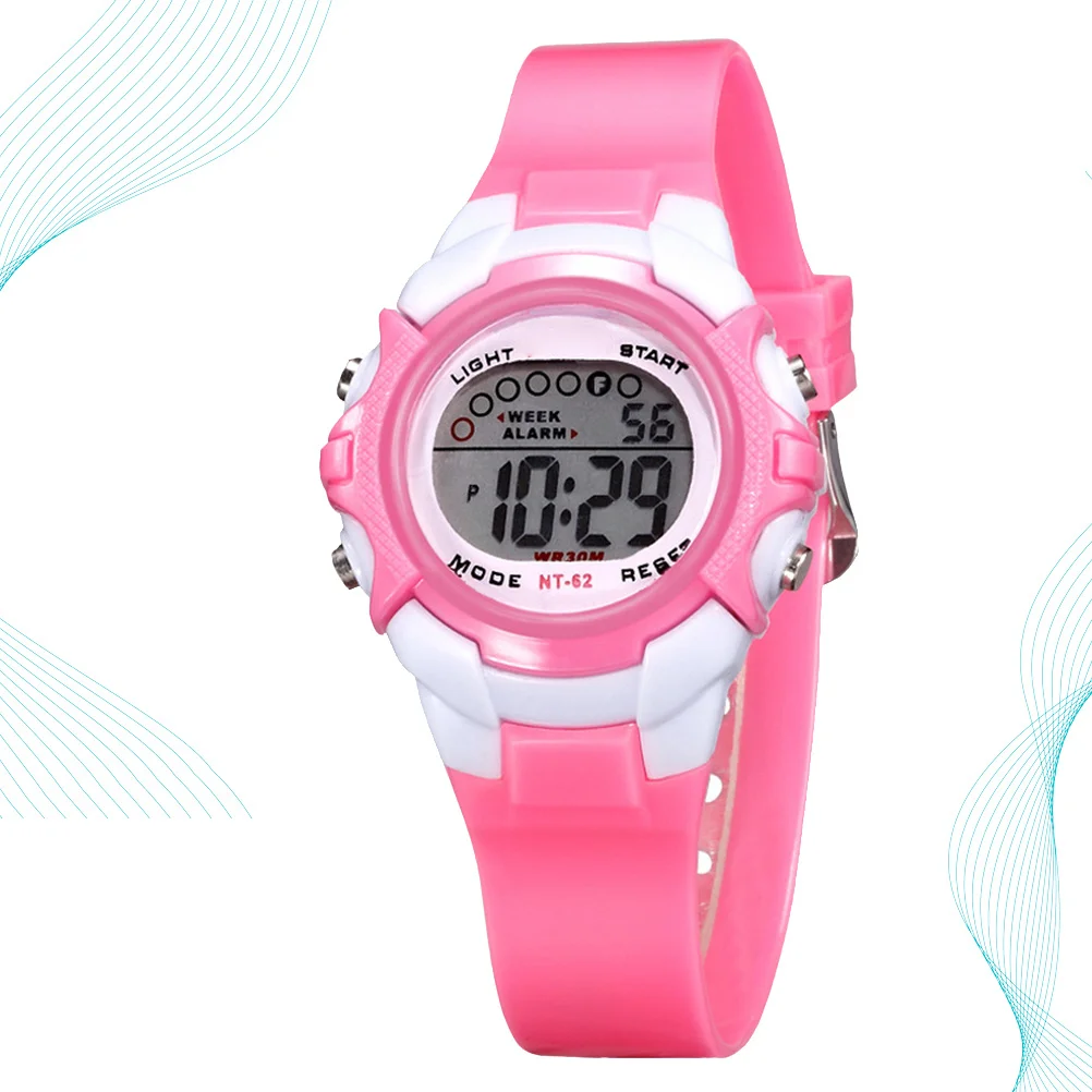 Orologio luminoso impermeabile per bambini rosa Orologio elettronico creativo per bambini Regalo di compleanno Studenti di moda Guarda il regalo di compleanno