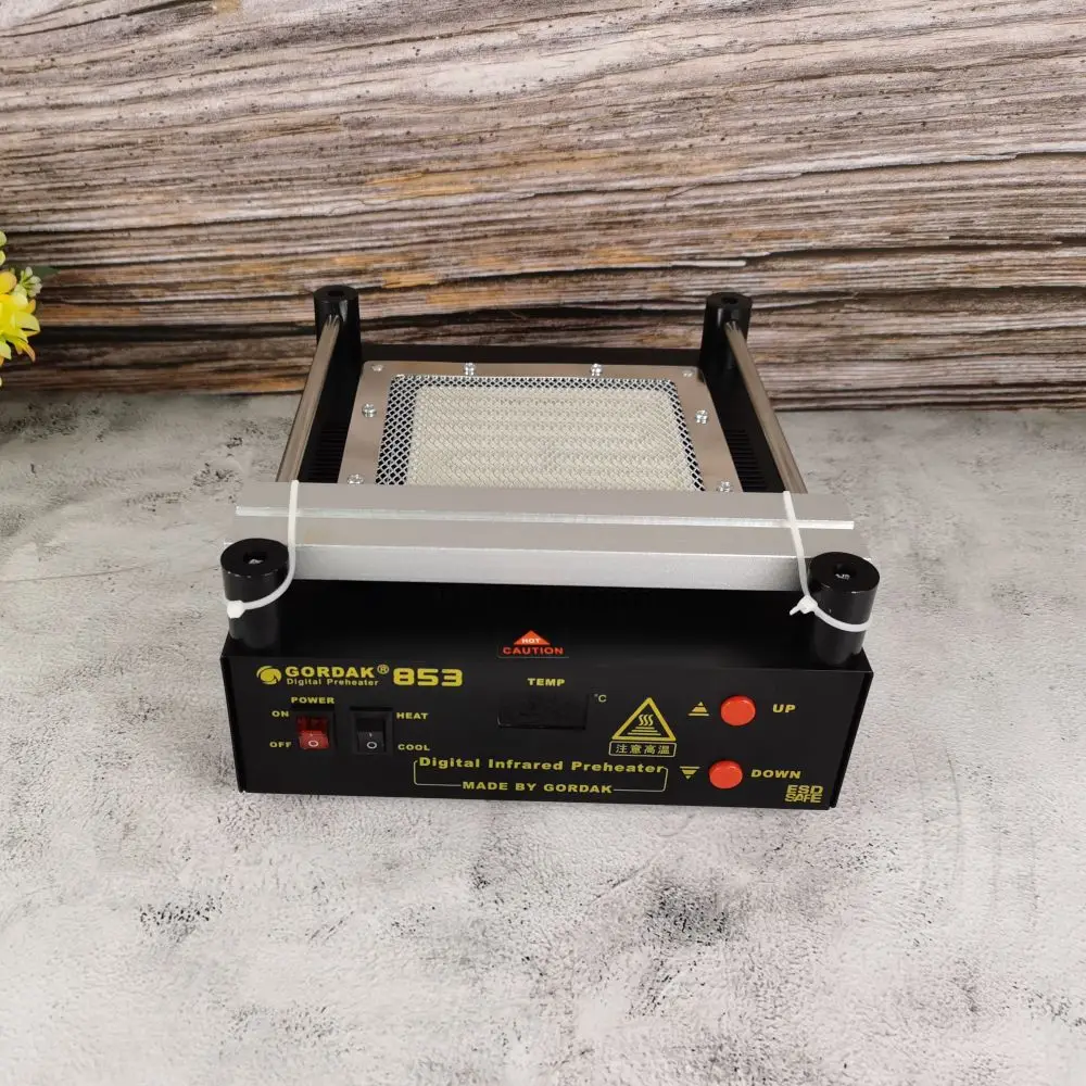 GORDAK 853 Anti-static Preheating Station Digital Display Button Setting Temperature Desoldering Station 12 * 12cmheating Plate