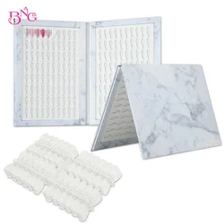 BNG Nail Art Display Book 160 Nail Colours Display Gel Nail Polish Colours Card with 240 Pieces False Nail Tips