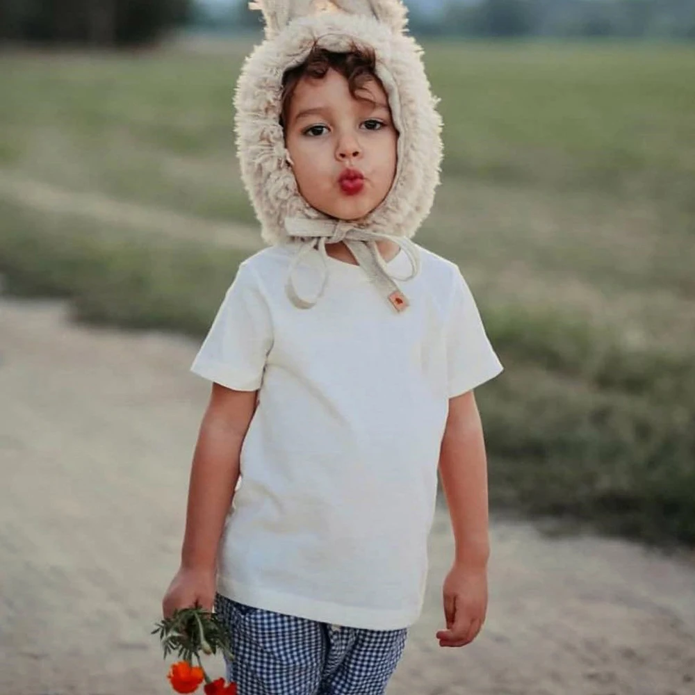 キッズコットンTシャツ半袖ファッショントップ女の子男の子子供服甘いギフトアイテム