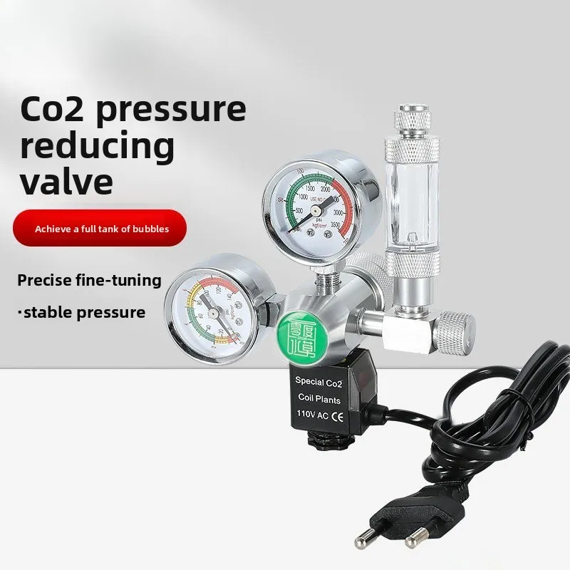 01-14-220 V Carbon Dioxide Pressure Reducing Valve Co2 Regulating  Aquarium Fish Tank Timing Double Table Solenoid Valve