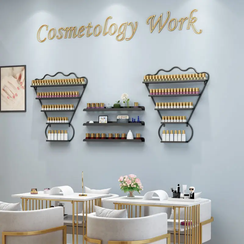 European manicure display stand Nail polish shelf Wall hanging Wall rack Badminton Internet celebrity nail polish glue storage r