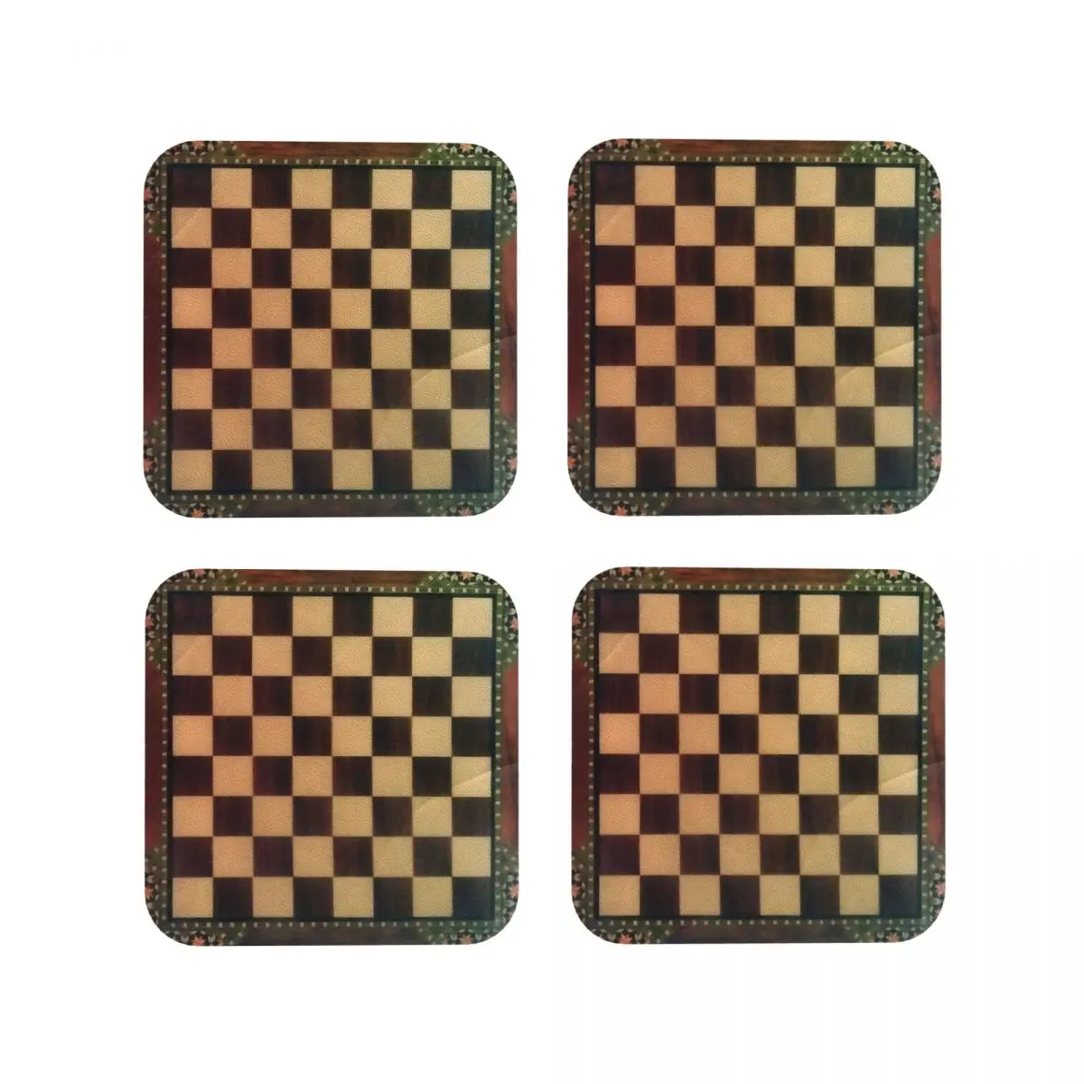 Vintage Chess Board Coasters Heat Resistant Mat Table Decoration & Accessories Mat Kitchen Dining Table Mat Napkins Coffee Mat