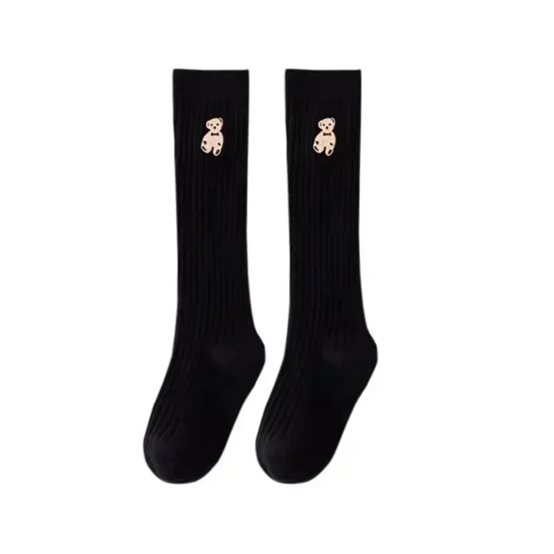 1 Pair Cute Kids Sock Lovely Fashion Cartoon Bear Knee High Sock for Toddler Girl Spring Autumn Thin Cotton Children Calf Sock