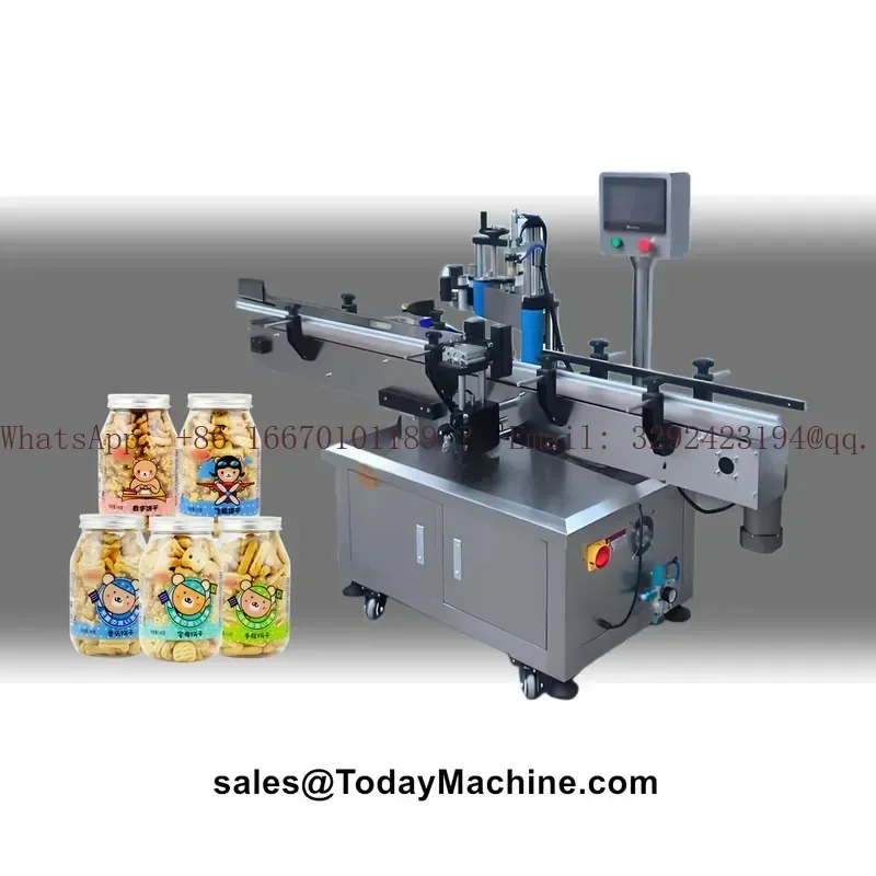 Automatic Front Back Sticker Labeler for Flat Square Bottle Jar Two Sides Labeling Machine