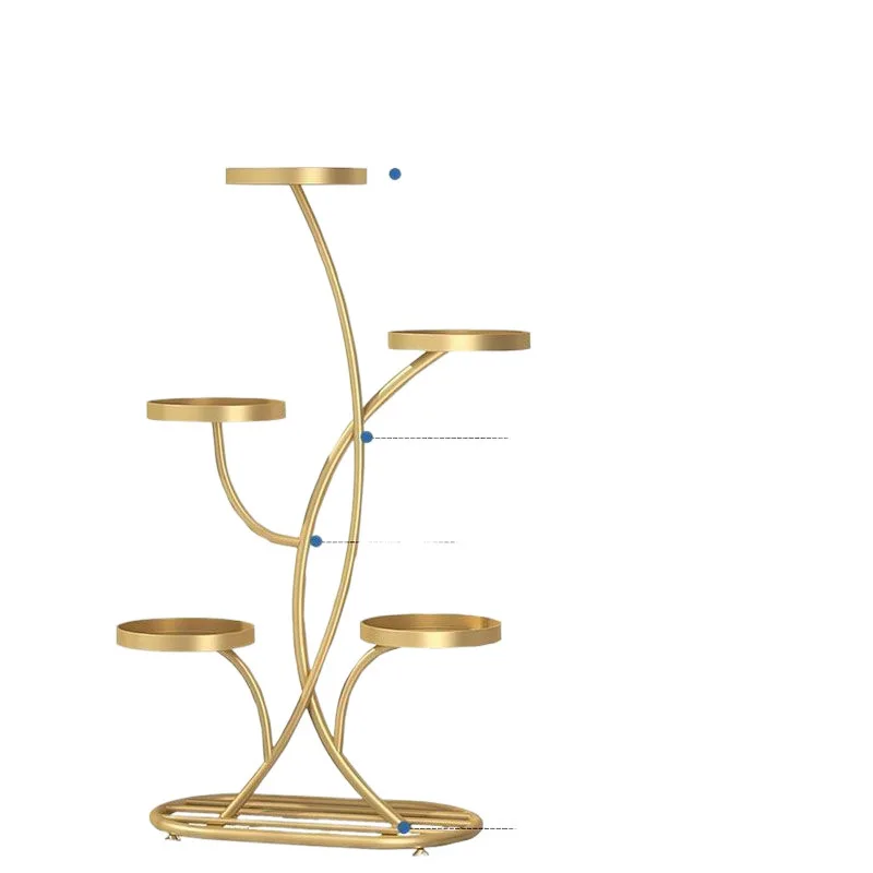 

High-end flower rack living room floor-to-ceiling balcony rack succulent flower stand universal wheel wrought iron flower pot br