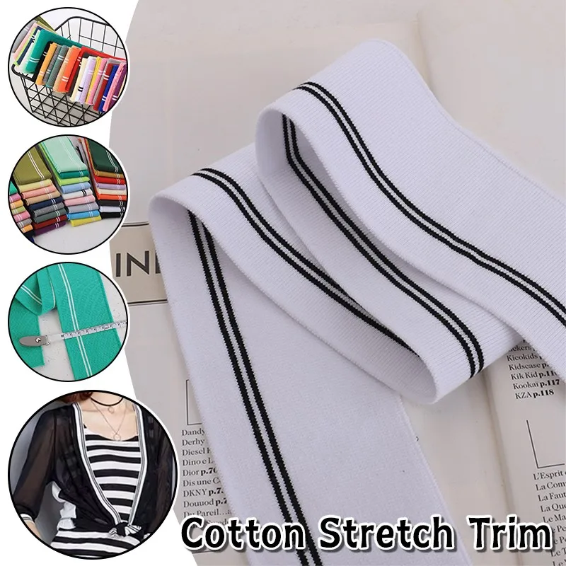 

90x6cm Elastic Knitted Fabric DIY Rib Neckline Cuff Hem Knitted Fabric Sewing Baseball Uniform Jacket Clothing Supplies