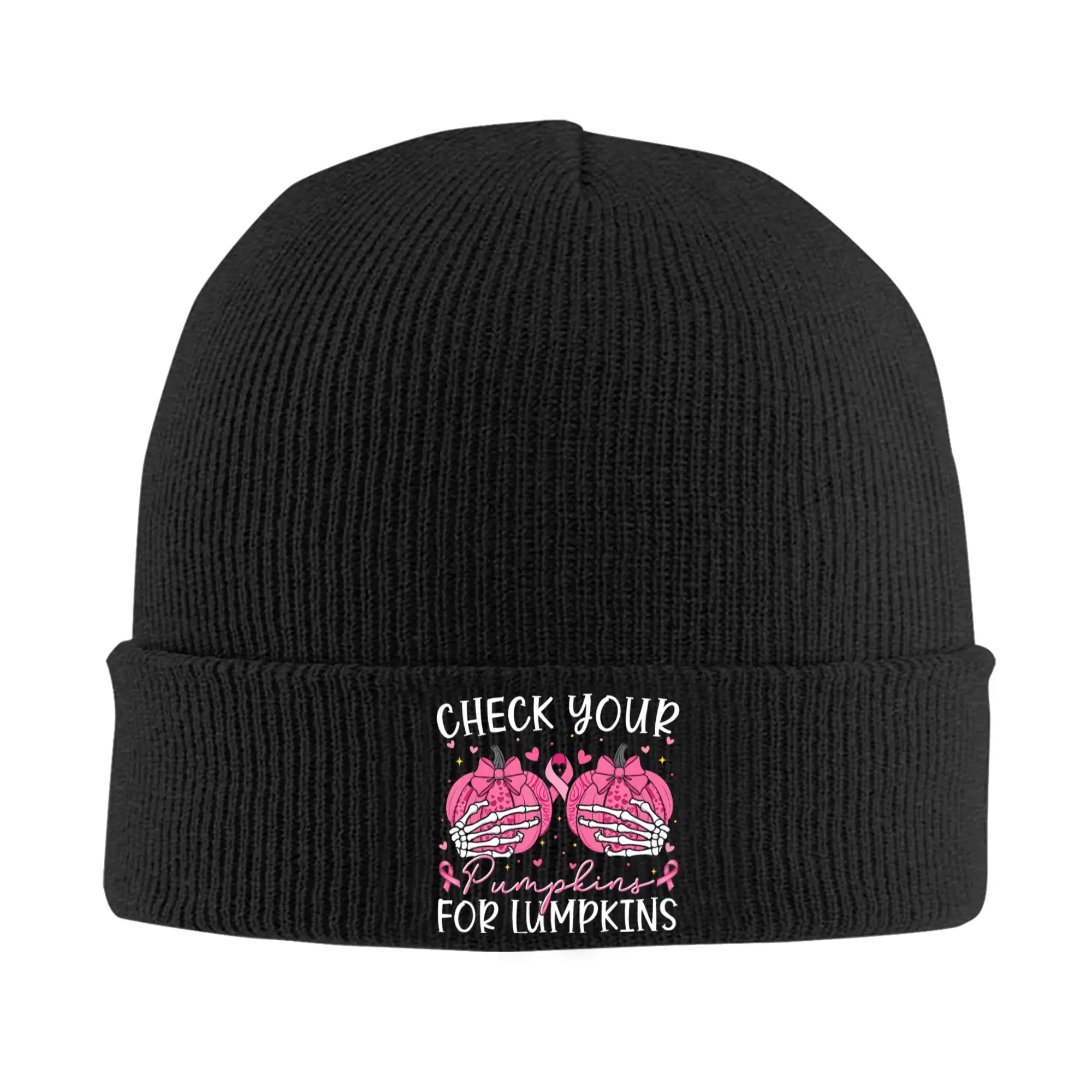 Halloween Check Your Pumpkins for Lumpkins Awareness Beanie Hats  Bonnet Hats Men Women Cute Kpop Knitting Hat Elastic Caps