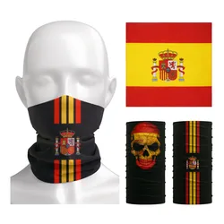 Spanish Flag Bandana Neck Cover Gaiter Spain Flag Pattern Men Women Hiking Camping Balaclava Cycling UV Protection Face Shield