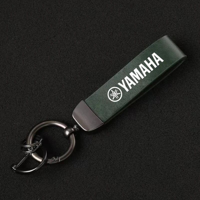 Leather Metal Motorcycle Key Ring Chain Keyring Buckle Pendant For YAMAHA MT09 MT10 YZF R1 R3 R6 FZ1 FZ8 Anti-lost Accessories