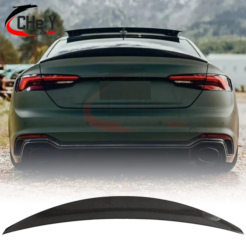 Car Spoiler For Audi A5 S5 RS5 B9 2-4Door Coupe Sportback HK Style Forged Real Carbon Fiber Trunk Wing 2017 18 19 20 21 22 2023