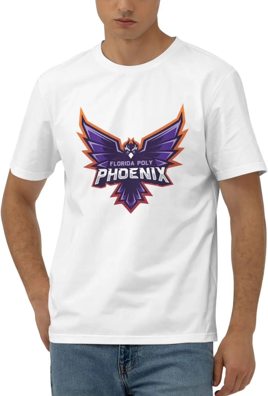 Florida Polytechnic  Logo T-Shirt Men's Classic Basic Homecoming Basic Spring Short Sleeve Tops