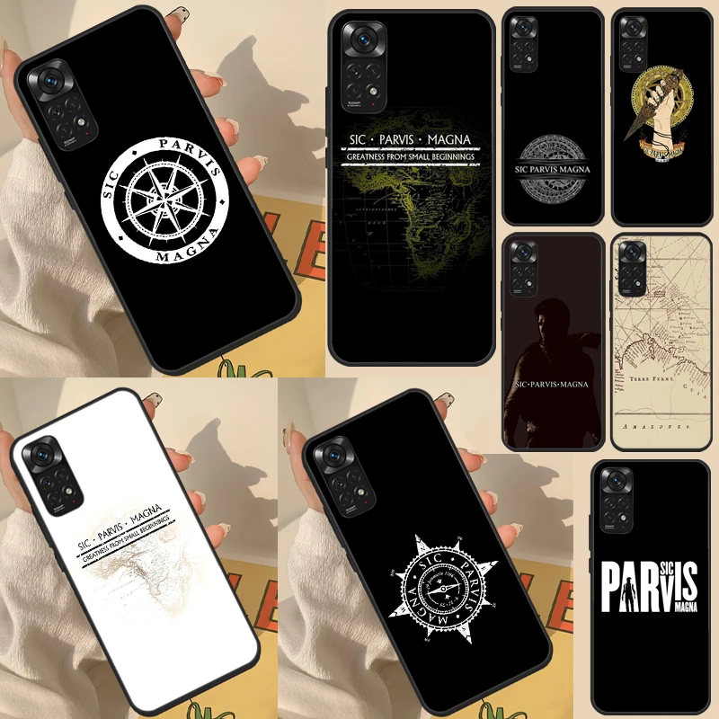 Sic Parvis Magna Uncharted Case For Xiaomi Redmi 10 10A 10C 9 9A 9C 9T Note 11 Pro 10 Pro 9 Pro 8 Pro 10S 11S Cover