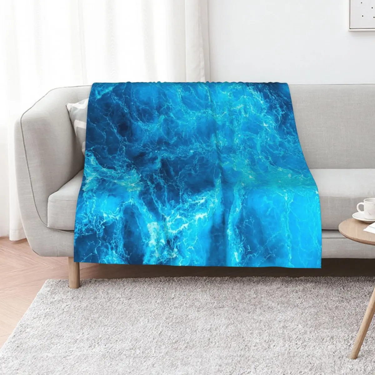 

Blue Ocean Waves Throw Blanket Winter beds Weighted Heavy Giant Sofa Blankets