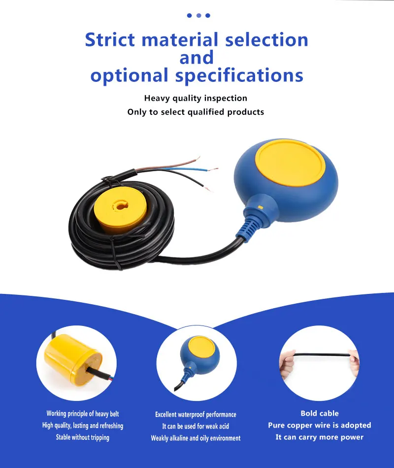 Imagem -03 - Comprimento da Linha 10m Controlador de Nível Líquido Interruptor de Nível Líquido Interruptor de Flutuador Controlador Sensor Contator Mk-ls01y10m