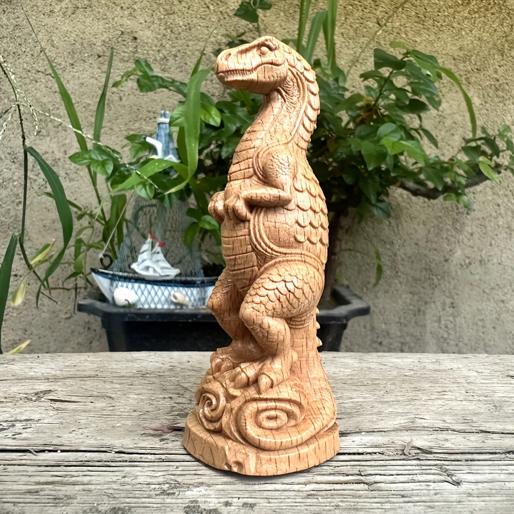 Wooden Dinosaur Ornaments, Hand-Carved, Creative Desktop Decorations, Suitable for Home, Living Room, Bedroom, Office Decoration, Birthday Gifts