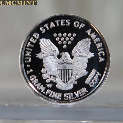 1 Gram 999 Fine Silver American Eagle Liberty Eagle Round Souvenir Challenge Coin