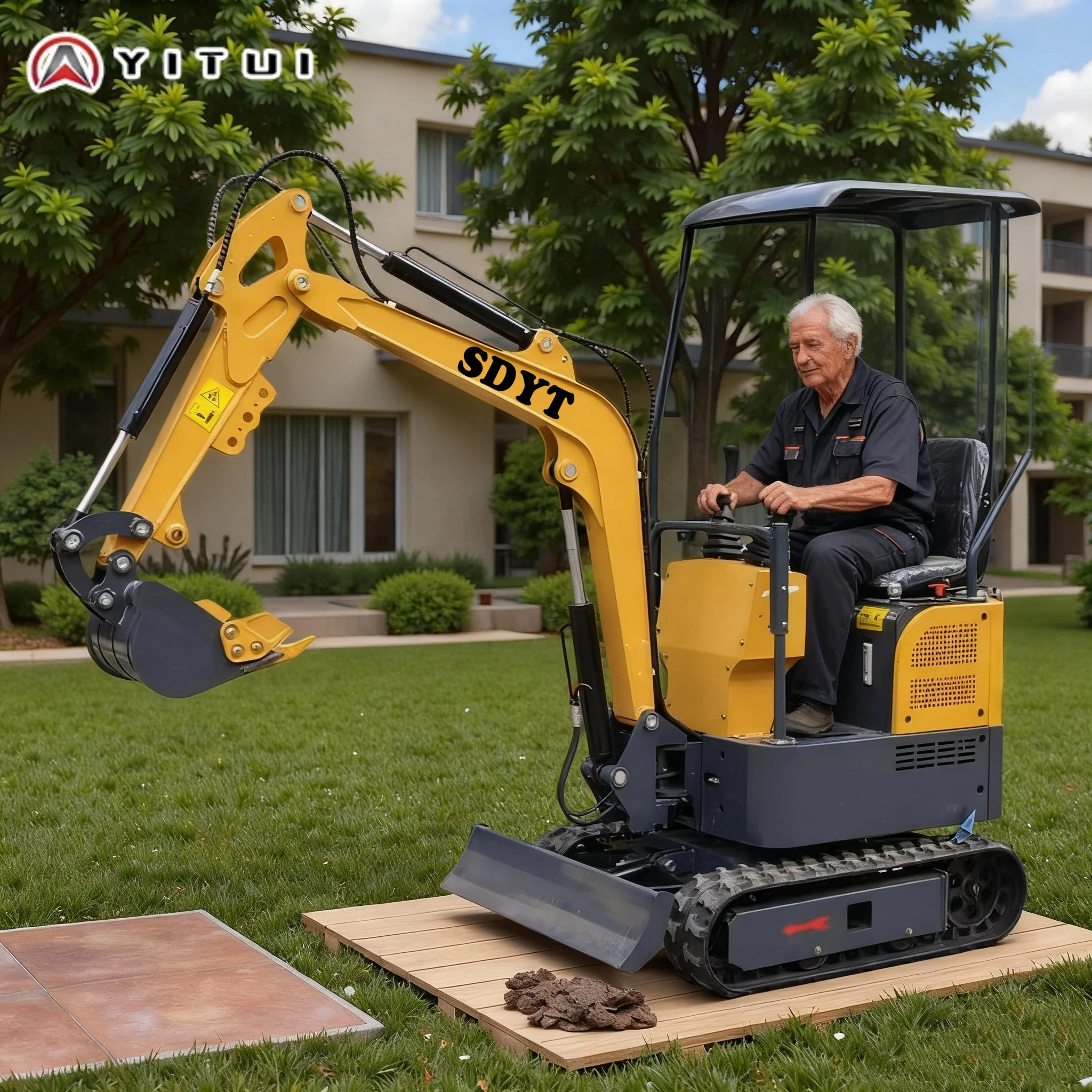 Customized 2.0 Ton Multifunctional Mini Excavator with Attachments Compact Crawler Digger for Home & Commercial Use