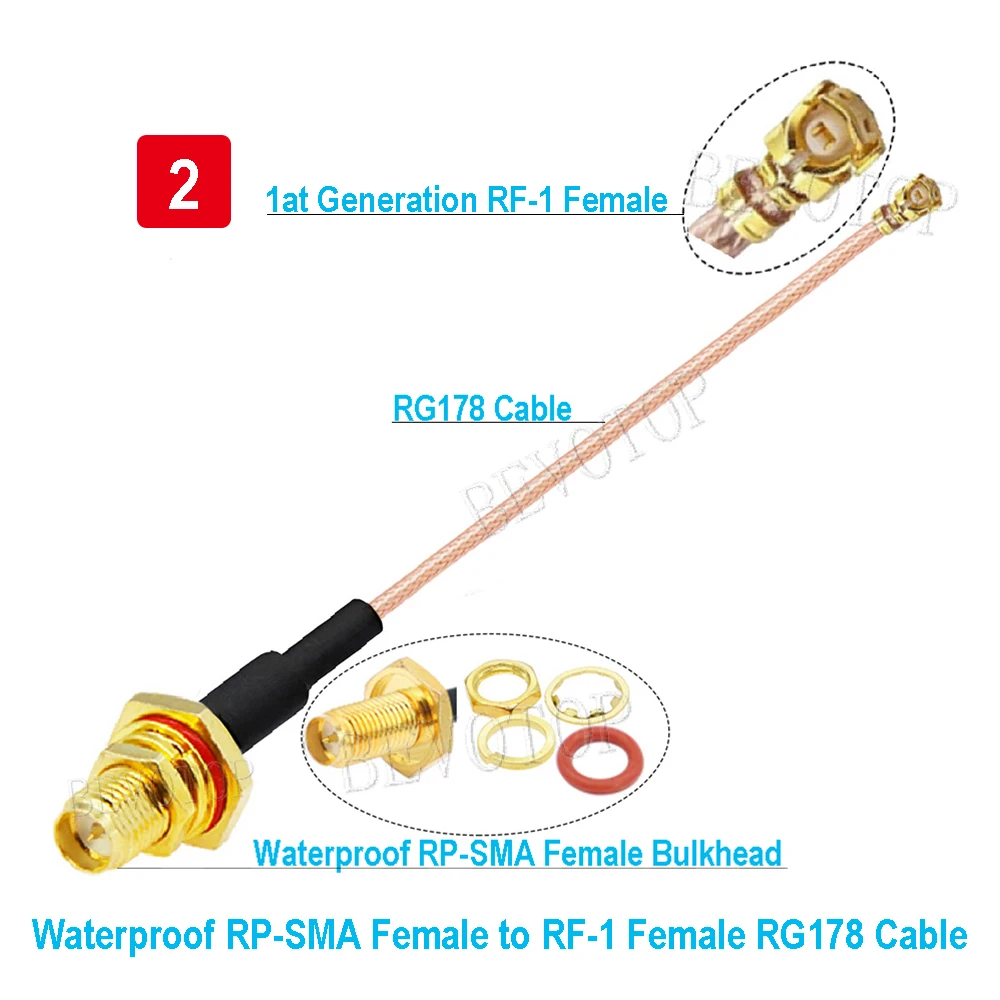 10PCS/lot U.fl IPX to SMA Cable Waterproof SMA / RP-SMA Female to IPX-1 Female RF Adapter Cable RG178 Extension Pigtail Jumper