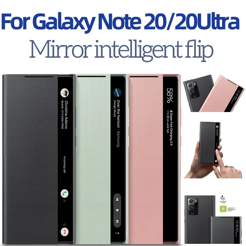 

Suitable for Samsung Galaxy Note 20/Note20 Ultra 5G Mirror Smart Flip Phone Case LED Cover S-View Cases EF-ZN985