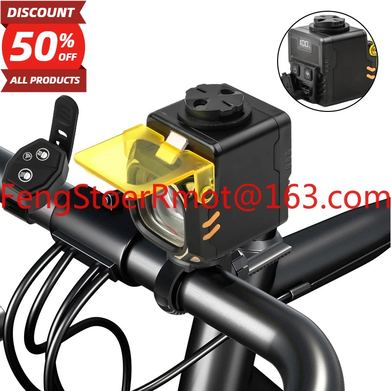 

Велосипедный фонарь с USB-зарядкой, 1800 мАч, светодиодный, с пультом дистанционного управления, для использования на улице