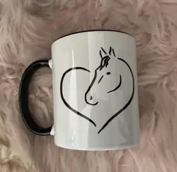 Horse in a Heart coffee mug 350ml Custom Name Ceramic Coffee Cup Equestrian enthusiasts Love Birthday Gift