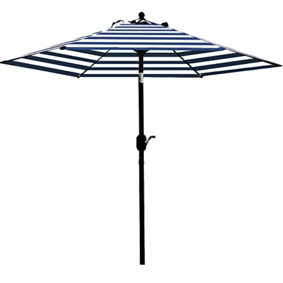 

7.5' Patio Umbrella Outdoor Table Market Umbrella with Push Button Tilt/Crank, 6 Ribs