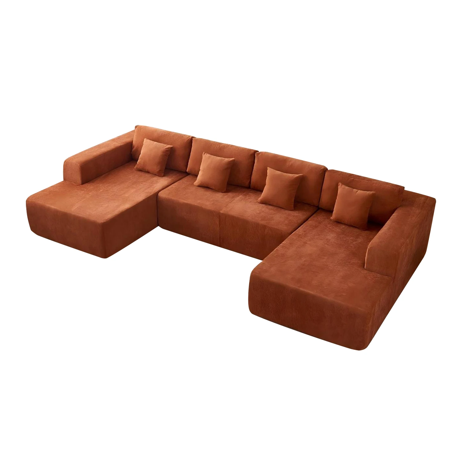 Large Modular Sofa High Density Foam Chenille Fabric Velvet Corner Bed for Mall Dining Minimalist Compression