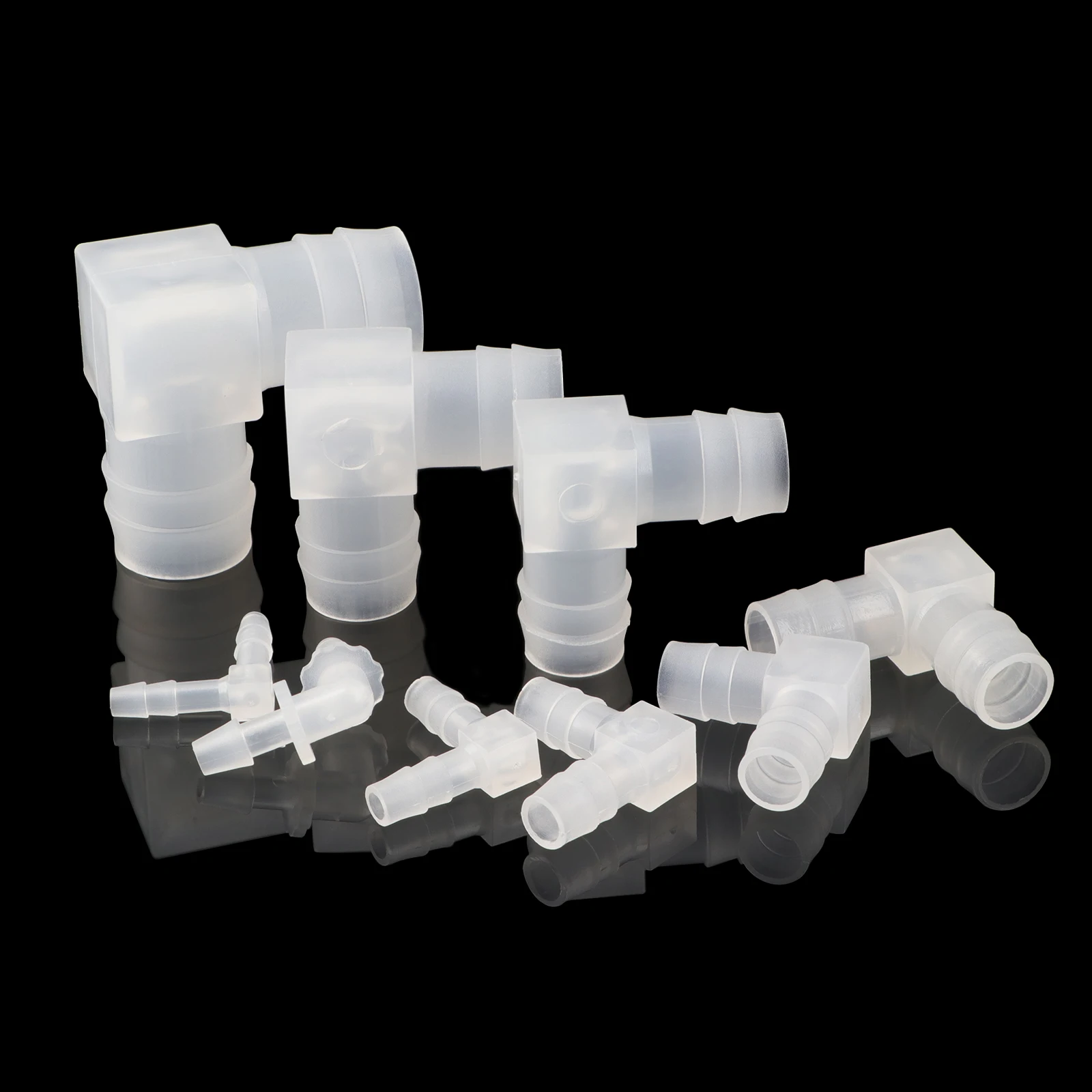 10/20/50P ID 4~20mm L-type Thread 90 Degree Elbow Bend Water Connector Joint Pipe Hose Tube Adapter Fittings Garden Irrigation