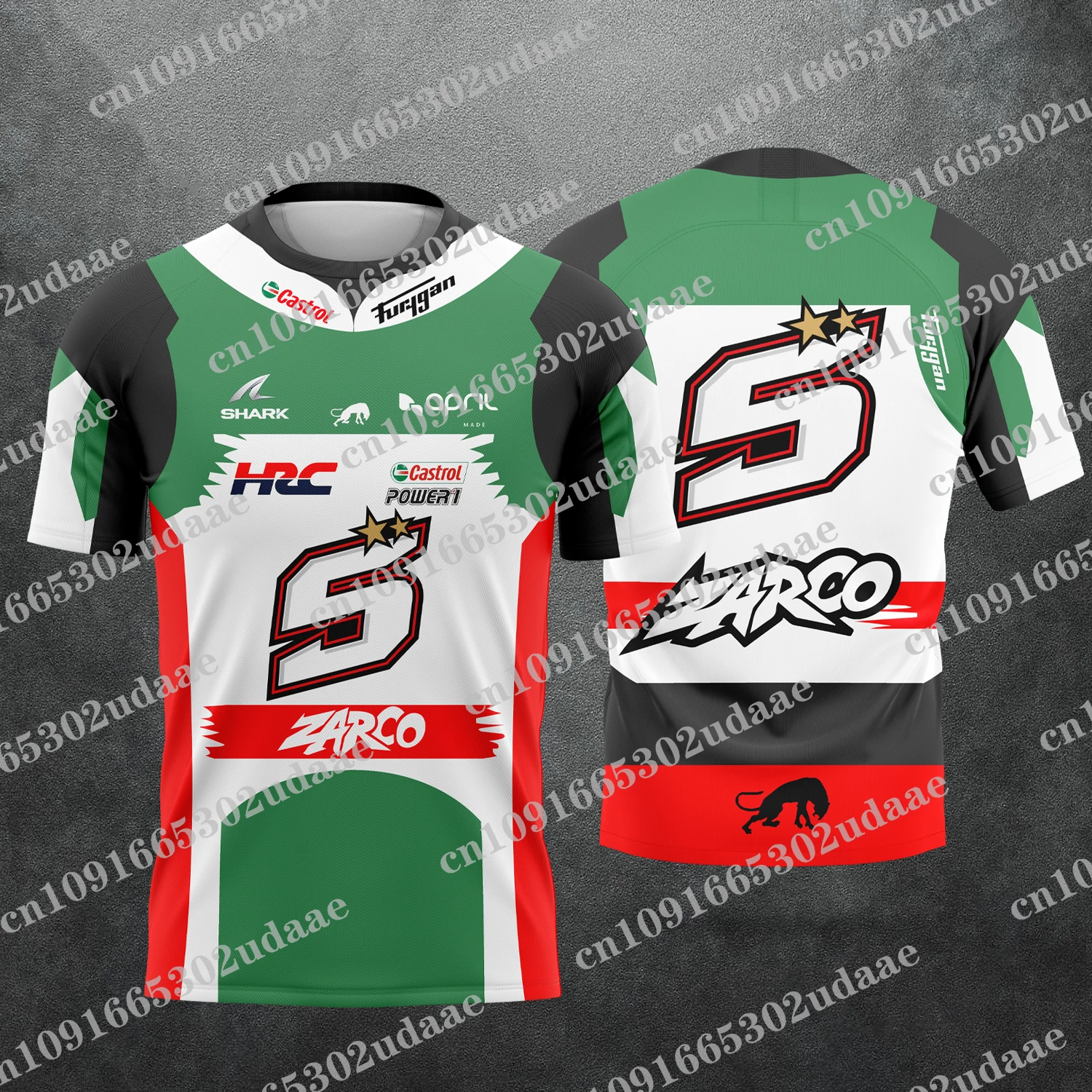 

2025 Motocross New No.5 Johann Zarco Motorcycle Racing T-shirt Summer Men's Kids Casual Breathable Quick Drying Short Sleeves